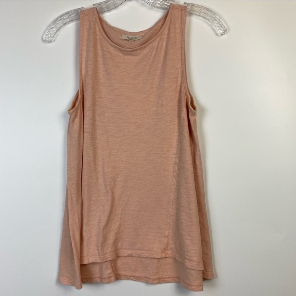 Madewell Forward-Seam Slub Tank Peachy Rose Size Small